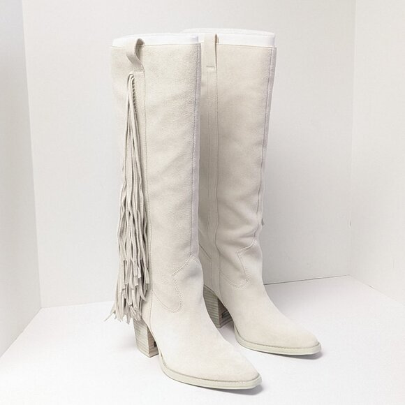 Vince Camuto Shoes - Vince Camuto Pelia Western Boots, Bone Suede, Women's 8